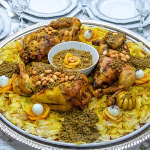 Moroccan Rfissa – Shredded Flatbread with Chicken & Lentils (PDF + Video Explanation)